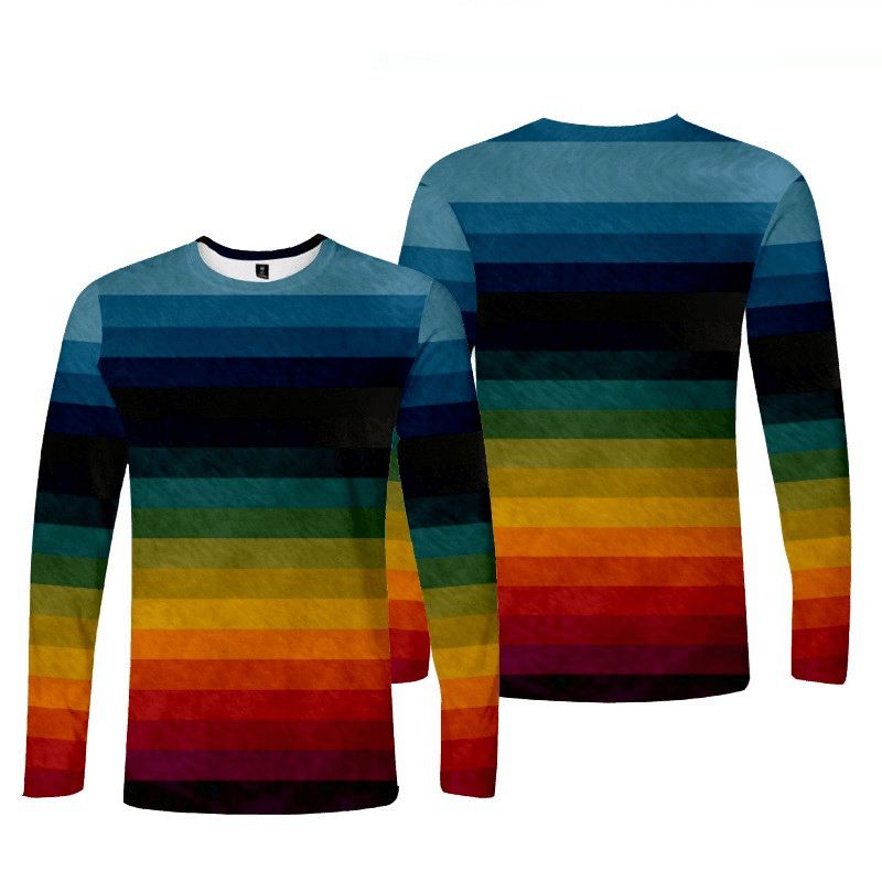 3d Digital Med Tryk Casual Trend Langærmet T-shirt Til Mænd