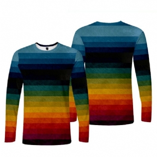 3d Digital Med Tryk Casual Trend Langærmet T-shirt Til Mænd