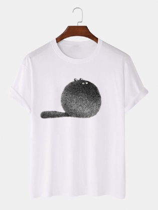 Herre 100% Bomuld Animal Med Tryk Rund Hals Kortærmede T-shirts