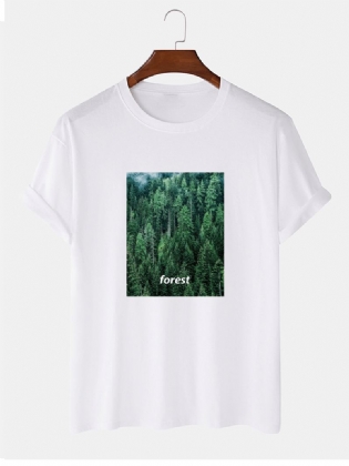 Herre 100% Bomuld Forest Med Tryk Casual Kortærmede T-shirts