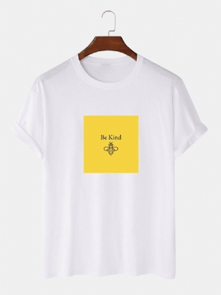 Herre 100% Bomuld Grafisk Rund Hals Afslappet Kortærmede T-shirts