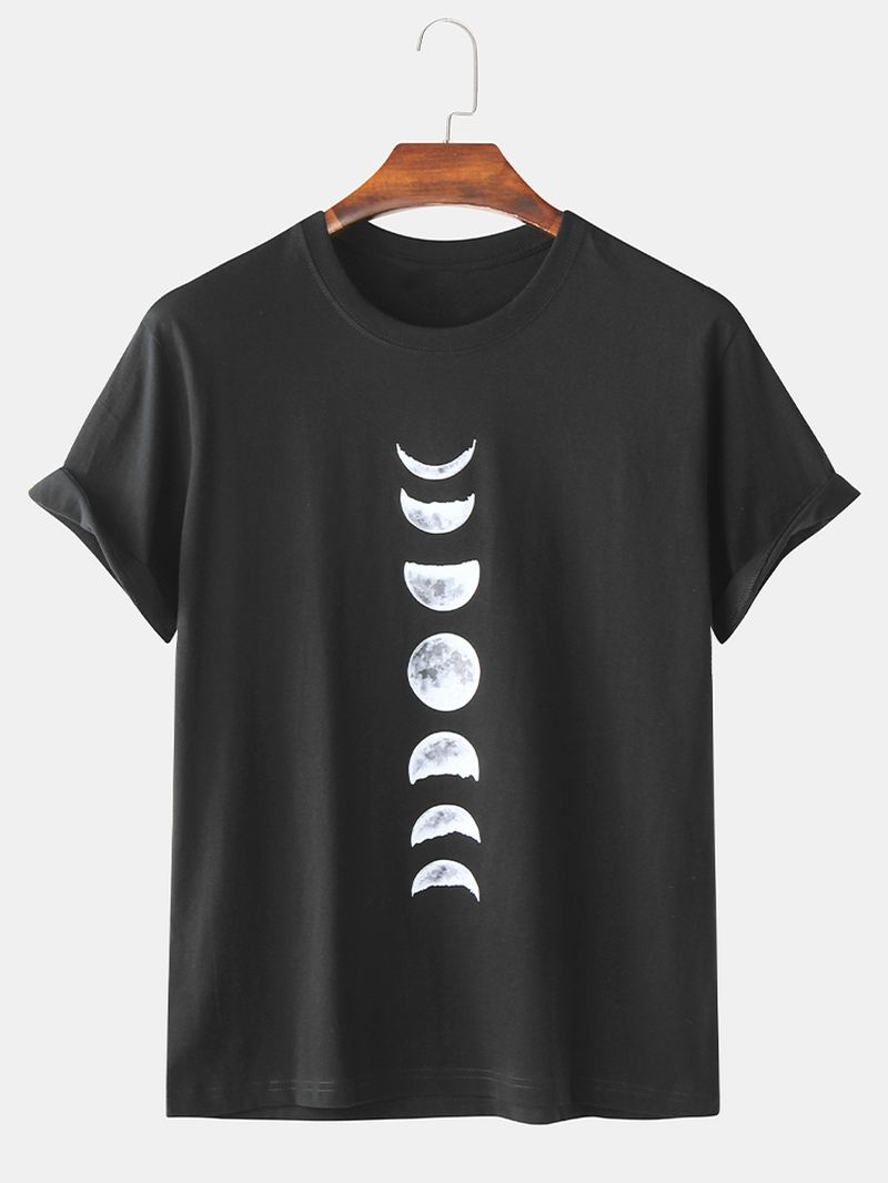 Herre 100% Bomuld Måneformørkelse Trykte Kortærmede Grafiske T-shirts
