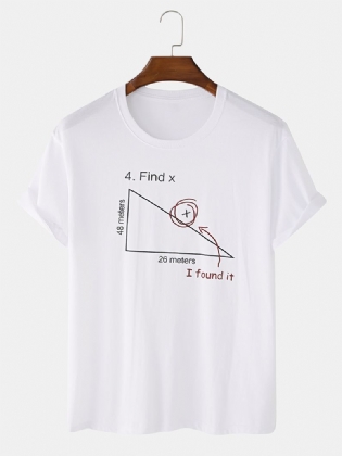 Herre 100% Bomuld Matematik Geometri Med Tryk Kortærmede T-shirts