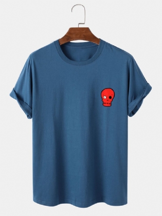 Herre 100% Bomuld Skelet Tegneserie Rund Hals Afslappet T-shirts