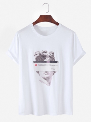 Herre Bomuld Kreativitet Gips Statue Med Tryk Kortærmede Åndbare T-shirts