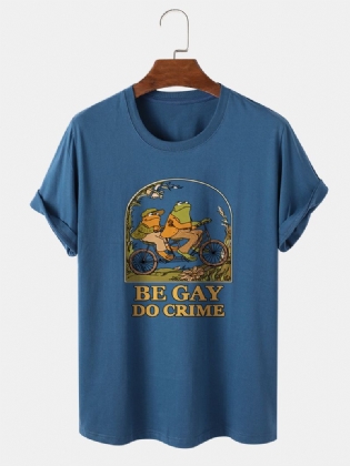 Herre Casual Cotton Frog Tegneserie Kortærmede T-shirts