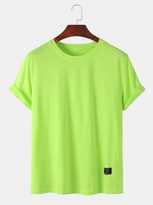 Herre Ensfarvet Ensfarvede Lille Mærke Åndbare Korte T-shirts