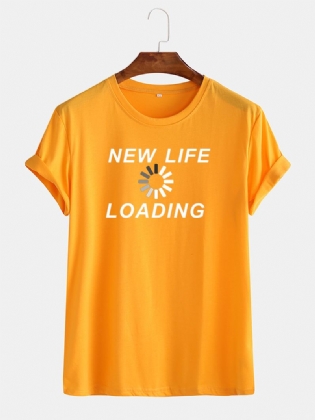 Herre Ensfarvet Sjovt Slogan Casual Kortærmede T-shirts