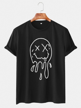 Herre Funny Tegneserie Ghost Trykt Løs Rund Hals Løs Kortærmede T-shirts