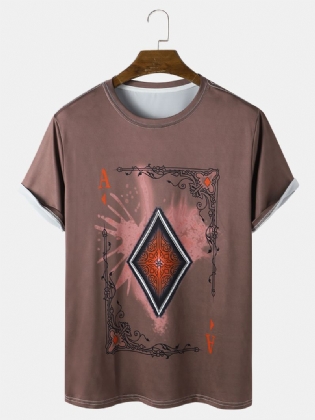 Herre Poker Element Grafisk Rundhalset Casual Kortærmede T-shirts