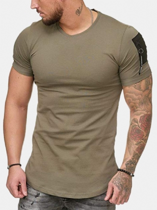 Herremode Med Rund Hals Og Åndbar Pasform Afslappede T-shirts