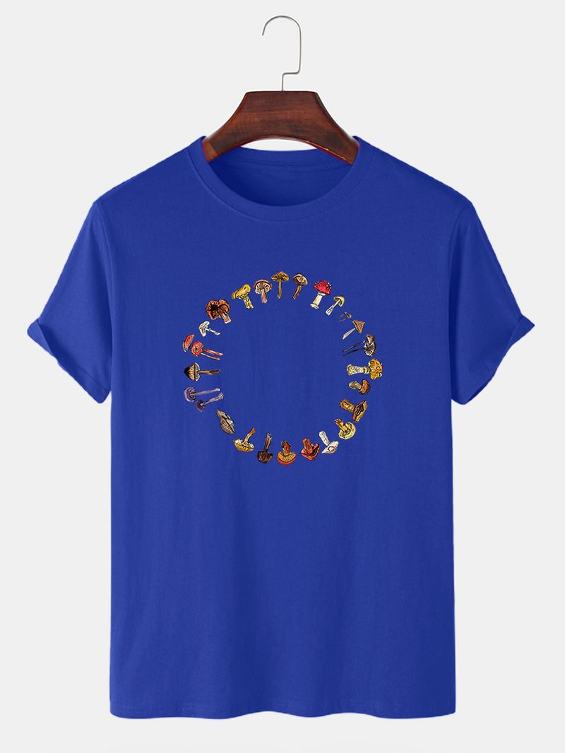 Kortærmede Preppy T-shirts Med Flere Tegneseriesvampetryk Til Mænd