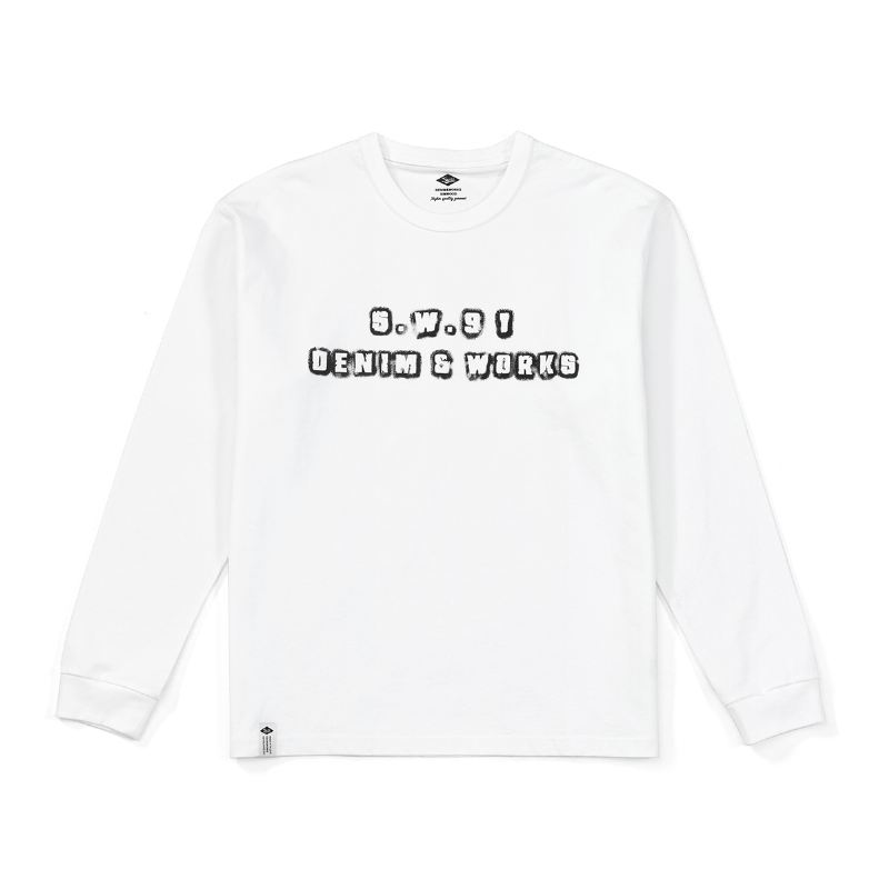 Langærmet Herre-t-shirt Med Med Tryk Med Tre Nåle