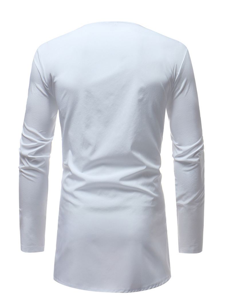 Langærmet T-shirt Med Rund Hals Med Tryk
