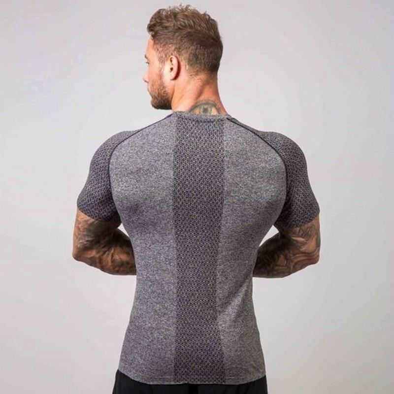 Løbetrøje Herre Kompressionstights Kortærmede T-shirts Til Mænd Quick Dry Sport Jersey Gym Fitness Top