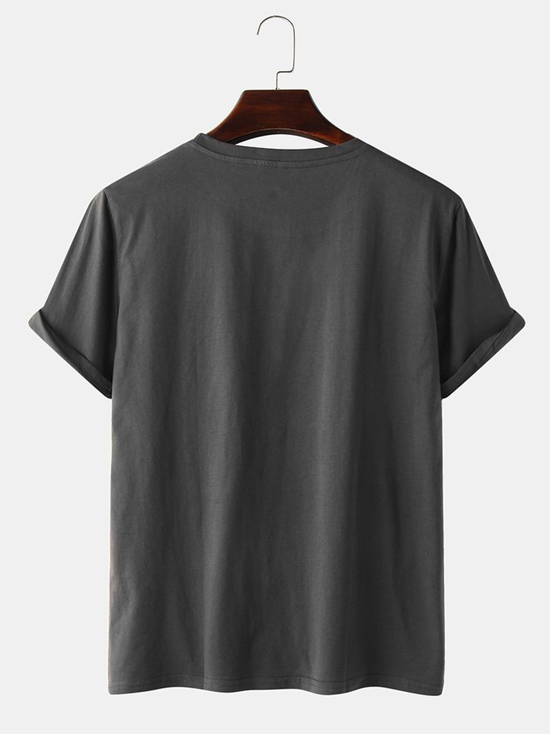 Mænd Kat & Gesture Med Tryk Rundhals Kortærmede Casual T-shirts