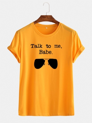Sjove Solbriller Til Mænd Slogan Little Tag Kortærmede Åndbare T-shirts