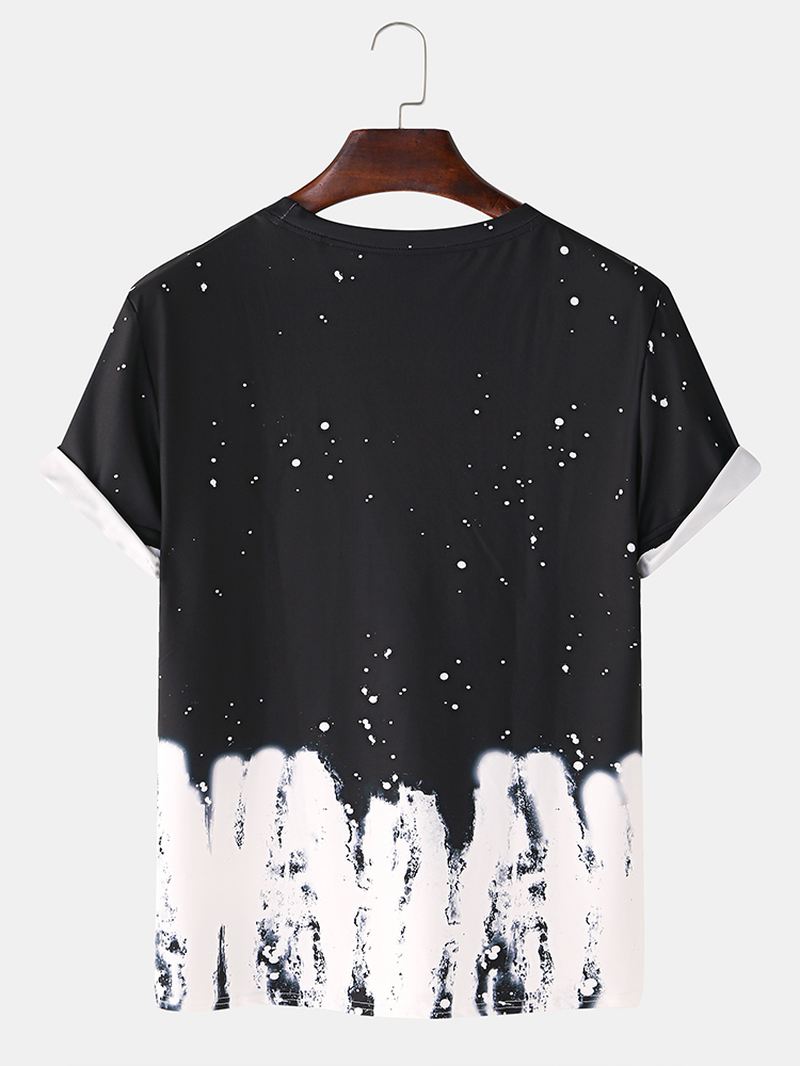 Sjove Tegneserie Ufo-print Åndbare Kortærmede T-shirts Til Mænd