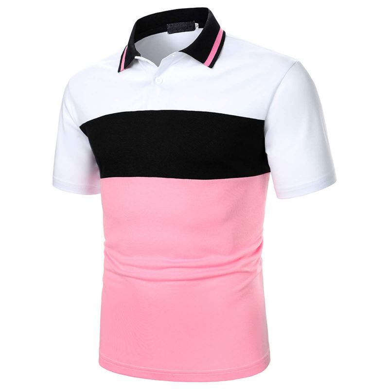 Sommer V-hals Muskuløse Sport Poloshirts Med Ensfarvet