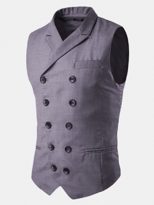 Herre Britisk Stil Slim Fit Business Mode Casual Dobbeltradet Veste