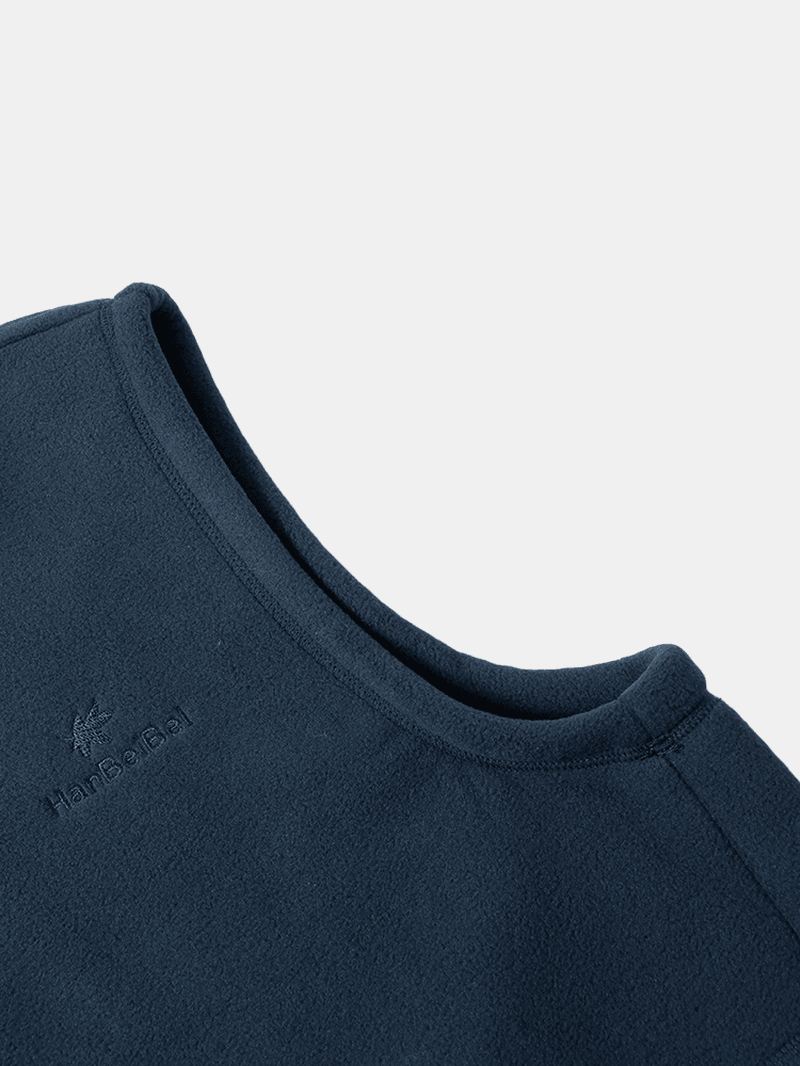 Herre Fleece Brev Bryst Broderi Stand Krave Varme Ærmeløse Veste