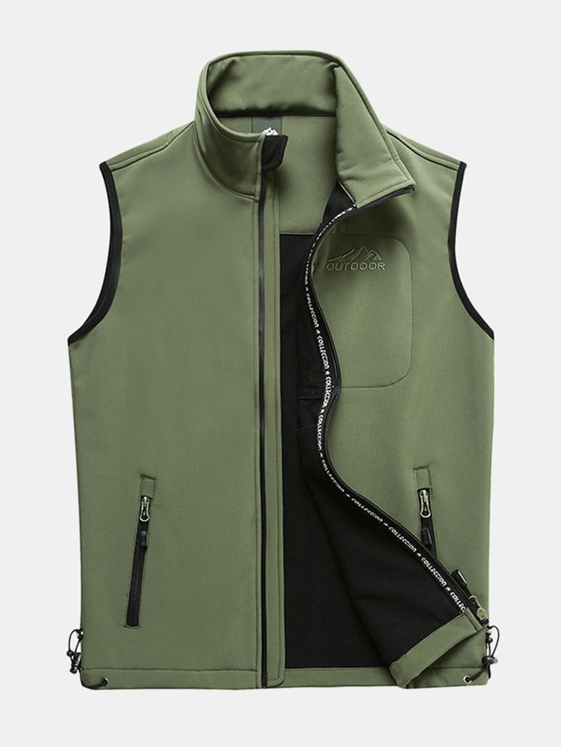 Herre Udendørs Soft Shell Sport Varm Ensfarvet Vest