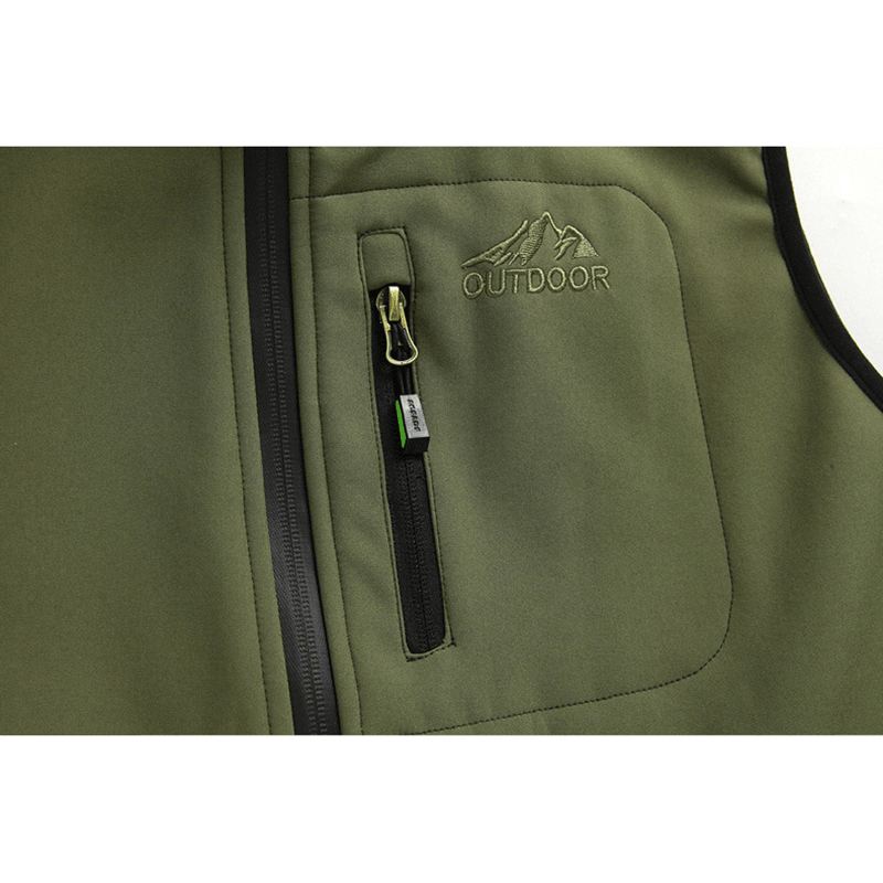 Herre Udendørs Soft Shell Sport Varm Ensfarvet Vest