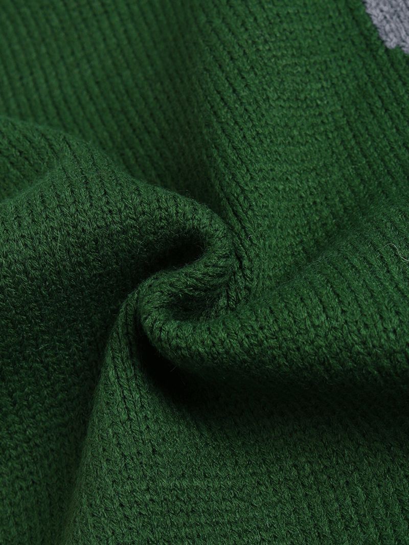 Herre Uregelmæssig Farve Blok Ripped Crew Neck Strikket Casual Ærmeløse Veste