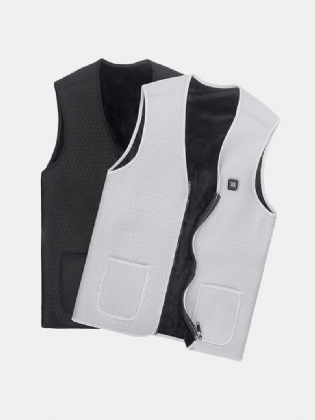 Herre Vinter 65℃ Usb Elektrisk Varmekontrolvest