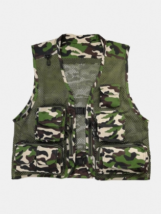 Mænd Vade Sport Multi-lommer Fiskeri Klatre Multifunktion Mesh Åndbare Veste