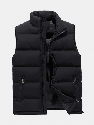 Tyk Varm Ærmeløs Frakkestandskrave Inluseret Polstret Vest Til Mænd Plus Størrelse M-4xl