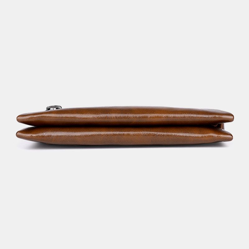 Mænd I Imiteret Læder Anti-tyveri Retro Business 6.3 Tommer Telefontaske Håndbærende Pung Clutch Taske Med Håndledsrem