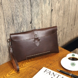 Mænd Imiteret Læder Retro Business 6.7 Tommer Telefontaske Konvoluttaske Clutch Taske