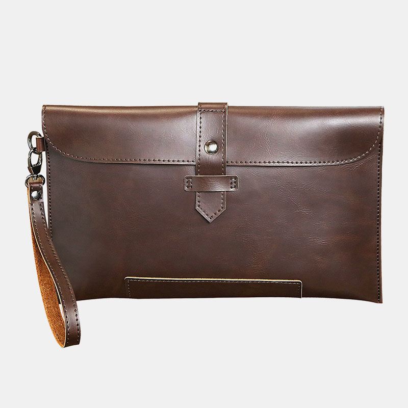 Mænd Imiteret Læder Retro Business 6.7 Tommer Telefontaske Konvoluttaske Clutch Taske