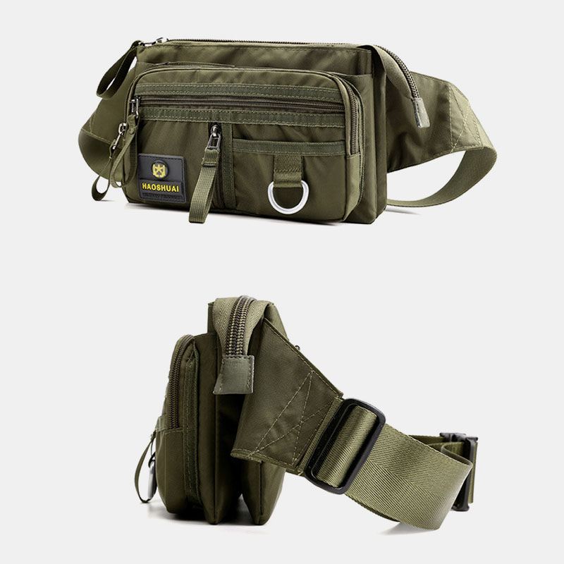 Mænd Nylon Flerlags Brysttaske Med Stor Kapacitet Multi-lomme Anti-tyveri Taljetaske Crossbody Skuldertaske