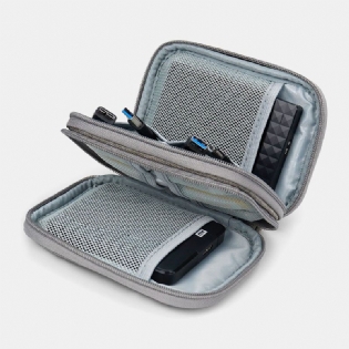 Mænd Oxford Stor Kapacitet Vandtæt 2.5 Tommer Mobil Harddisk Beskyttelses Taske Bærbar Dobbelt Opbevaringstaske Power Bank Taske Clutch Tasker