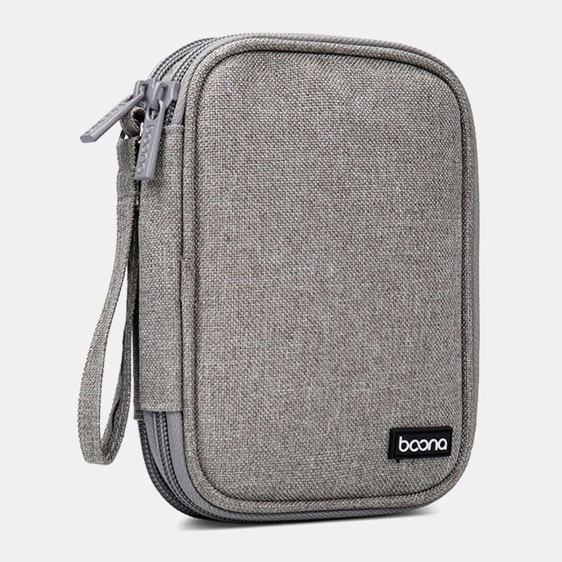 Mænd Oxford Stor Kapacitet Vandtæt 2.5 Tommer Mobil Harddisk Beskyttelses Taske Bærbar Dobbelt Opbevaringstaske Power Bank Taske Clutch Tasker