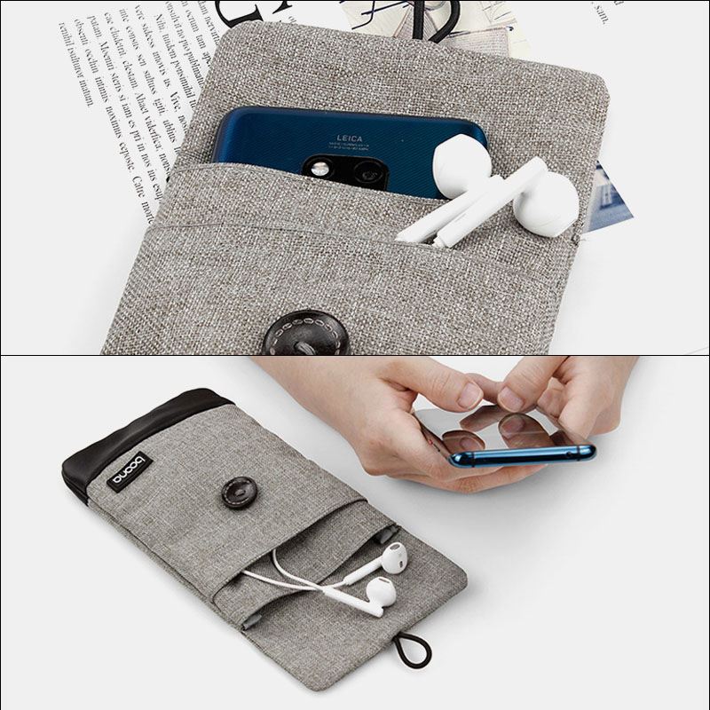 Unisex Oxford Pu Læder Bærbar Støvtæt Vandtæt Mobil Power Headset Taske Telefon Power Bank Opbevaringstaske Clutch Tasker