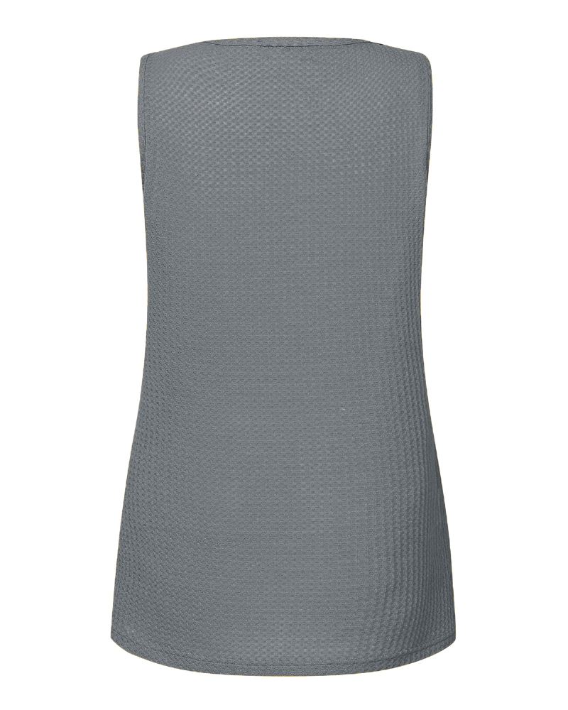 Ærmeløs V-hals Cami Ensfarvet Strik Dagligt Afslappet Tanktop