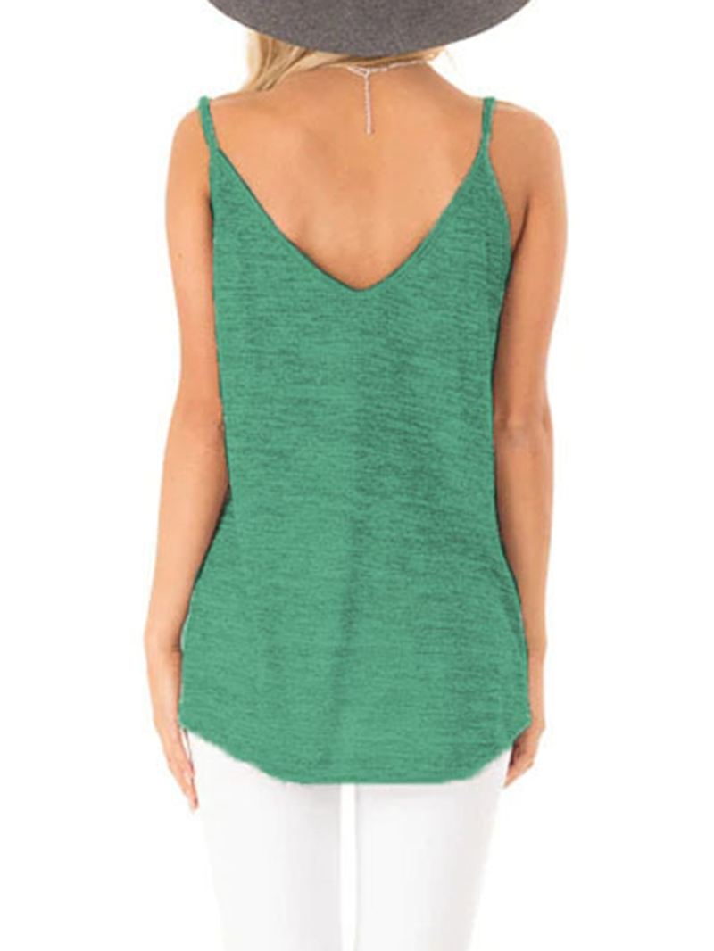Casual V-hals Ærmeløse Stropper Camisole Tanktops