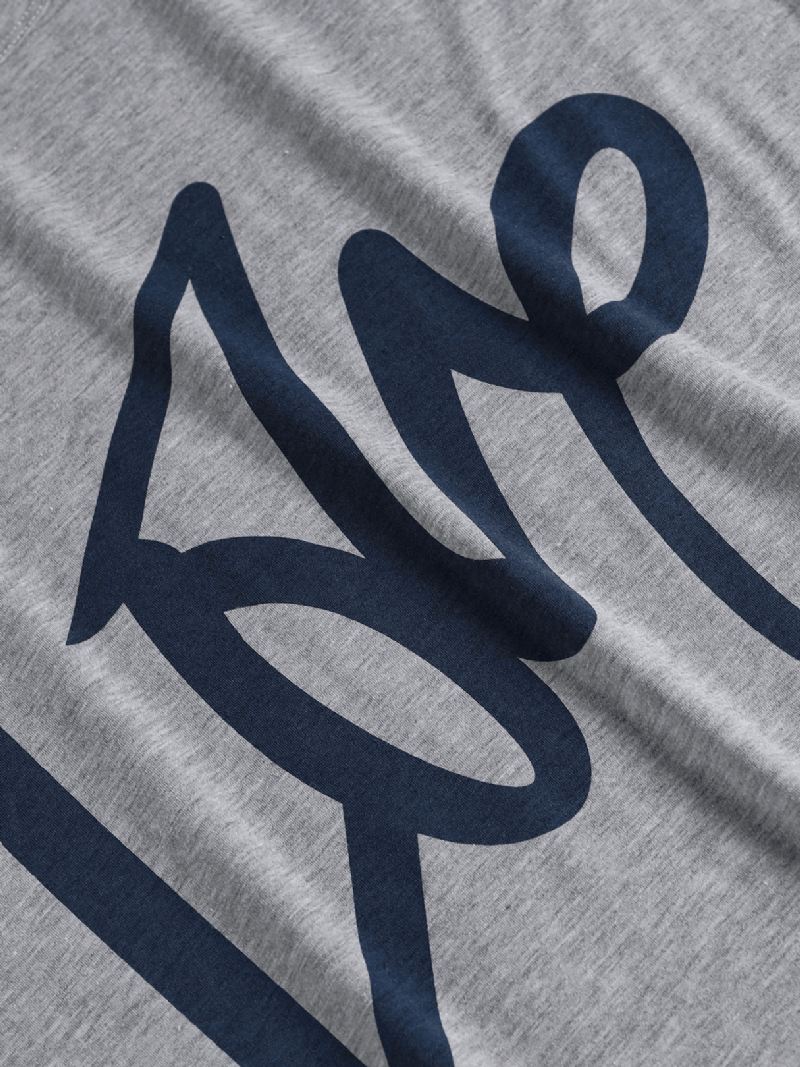 Grå Bogstavmønster Rund Hals Ærmeløs Basic Casual Tank Top