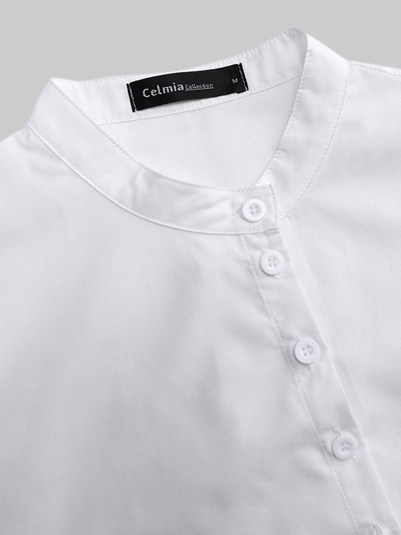 Kvinder Ærmeløs Button Uregelmæssige Tank Tops