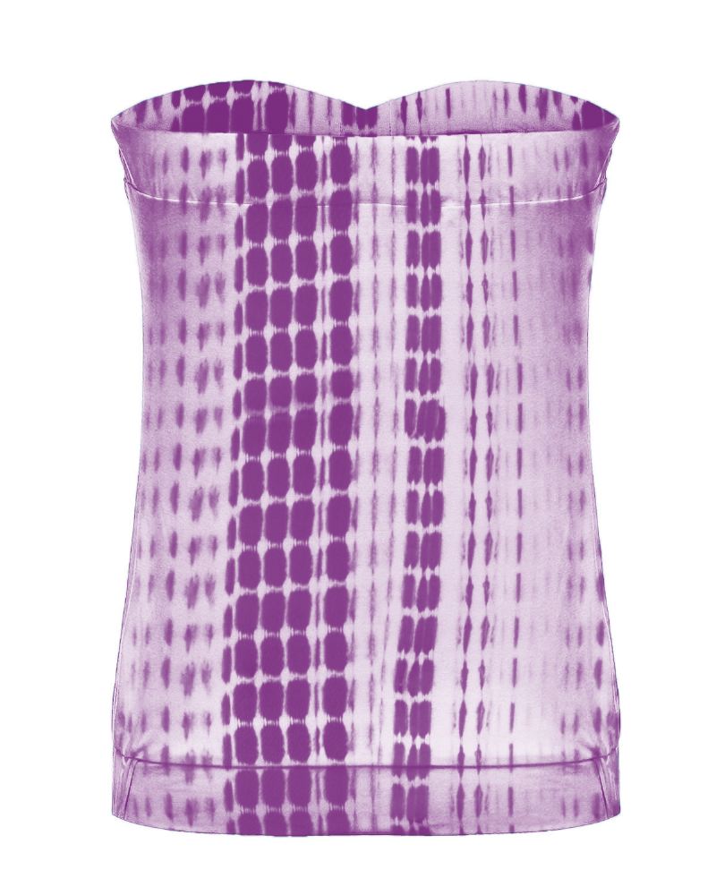 Kvinder Tube Toppe Tie Dye Solid Med Tryk Stropløse Ærmeløse Skjorter Tank Tops