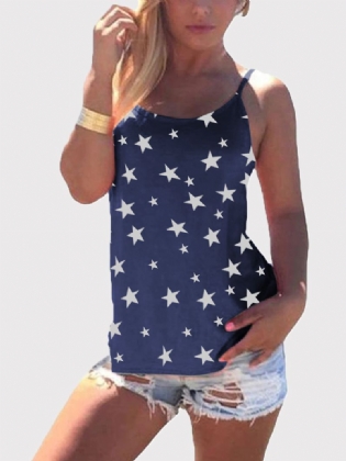 Stjernetryk Tilbage Cross Sleeveless Sling Casual Wild Tank Top