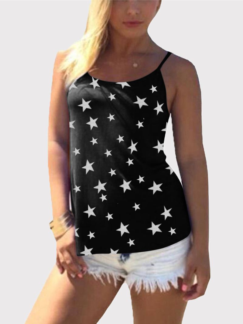 Stjernetryk Tilbage Cross Sleeveless Sling Casual Wild Tank Top