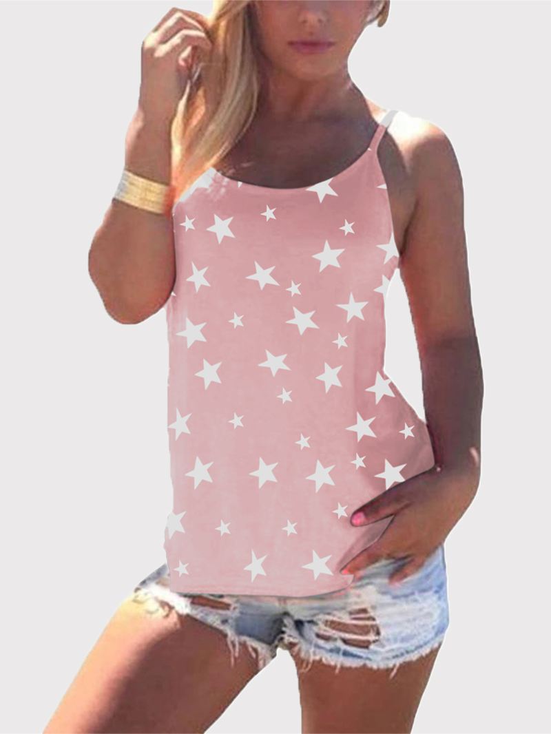 Stjernetryk Tilbage Cross Sleeveless Sling Casual Wild Tank Top
