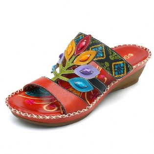 Bohemian Håndlavede Sandaler I Ægte Læder