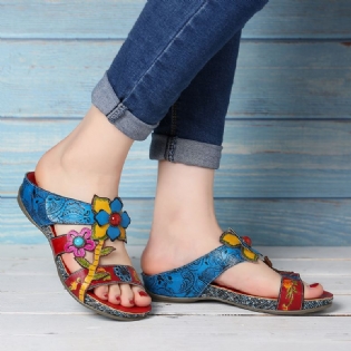 Casual Wedge Sandaler I Ægte Læder