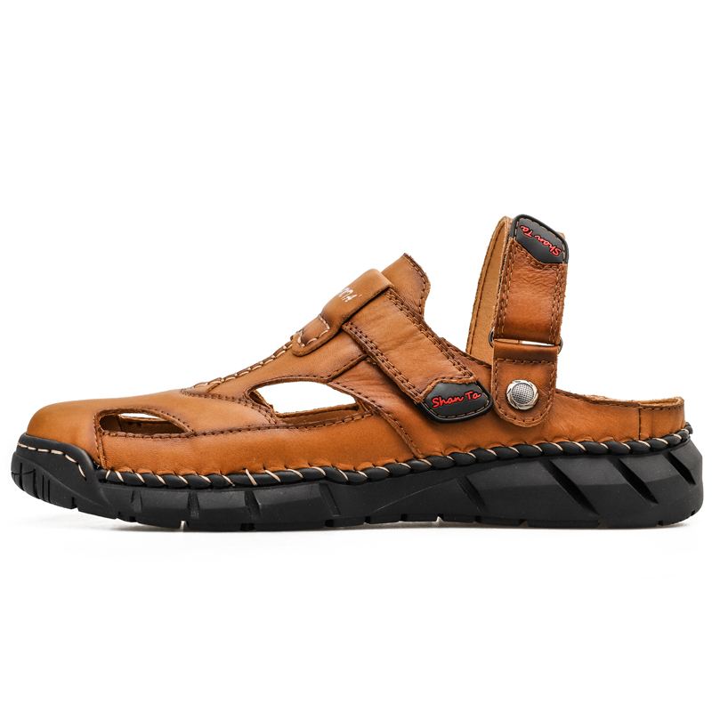 Herre Læder Skridsikre Håndstriber Blød Sål Casual Sandaler