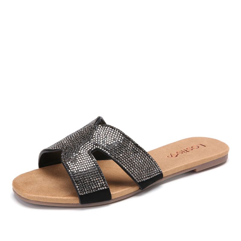 Kvinder Beading Hollow Out Casual Slide Sandaler